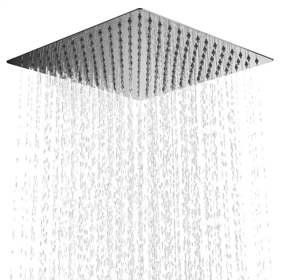 Stainless Steel 8/10/12 Inch Rainfall Shower Heads Square Showerhead Ultra Thin Waterfall Shower Head Pressurized Shower Head