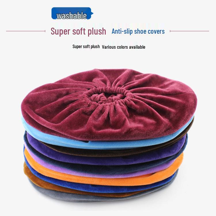 Thickened Velvet Mesh Non-Slip Reusable Shoe Covers for Adults and Students