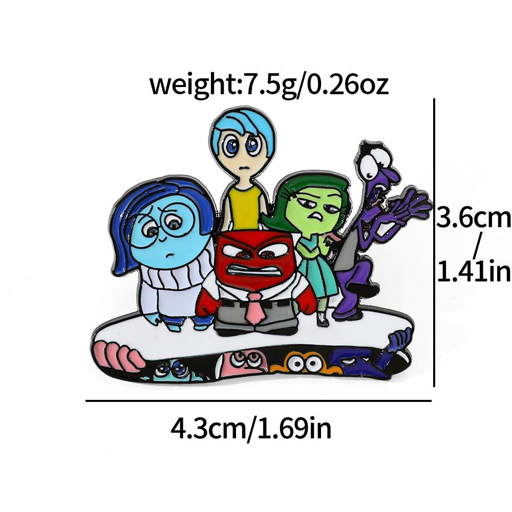 European and American cartoons creative personality film and television characters metal badges brain secret service alloy oil drop brooch