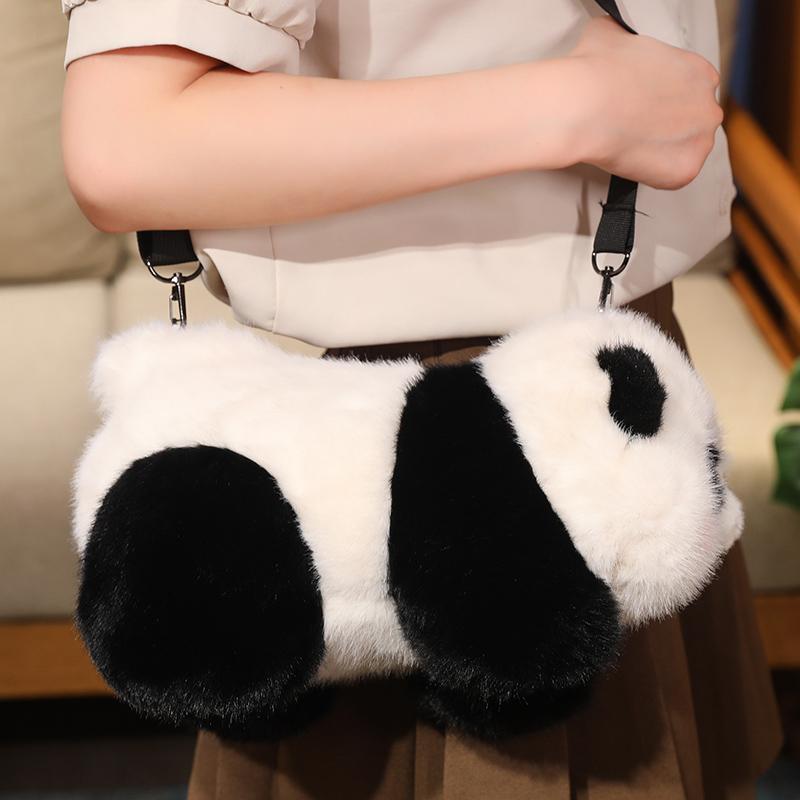 Cartoon Zoo Animal Plush Bag Stuffed Red Panda Backpack Double Shoulders Bag Cross Body Bag Shopping Wallet Gift