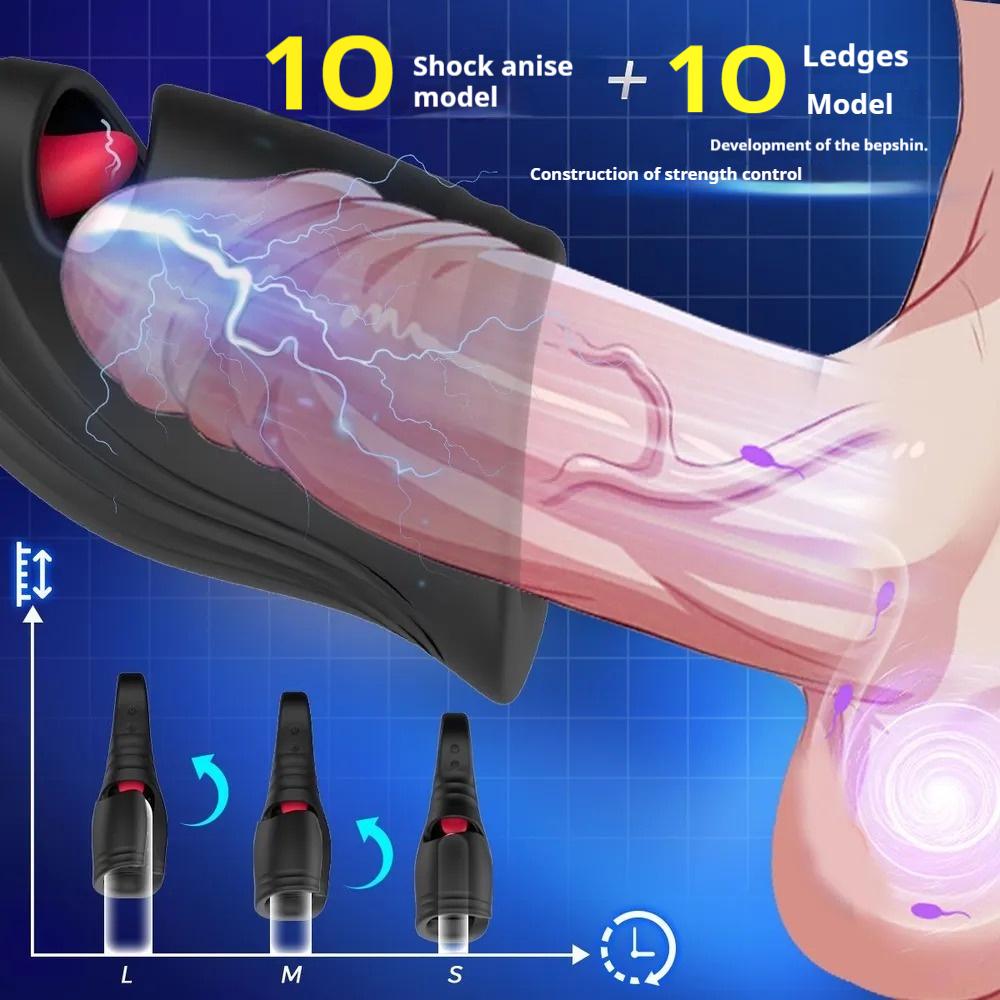 Male Glan Massager Penis Trainer Tongue Licking Vibrator Delay Stamina Trainer Oral Climax Masturbation Sex Toys for Men