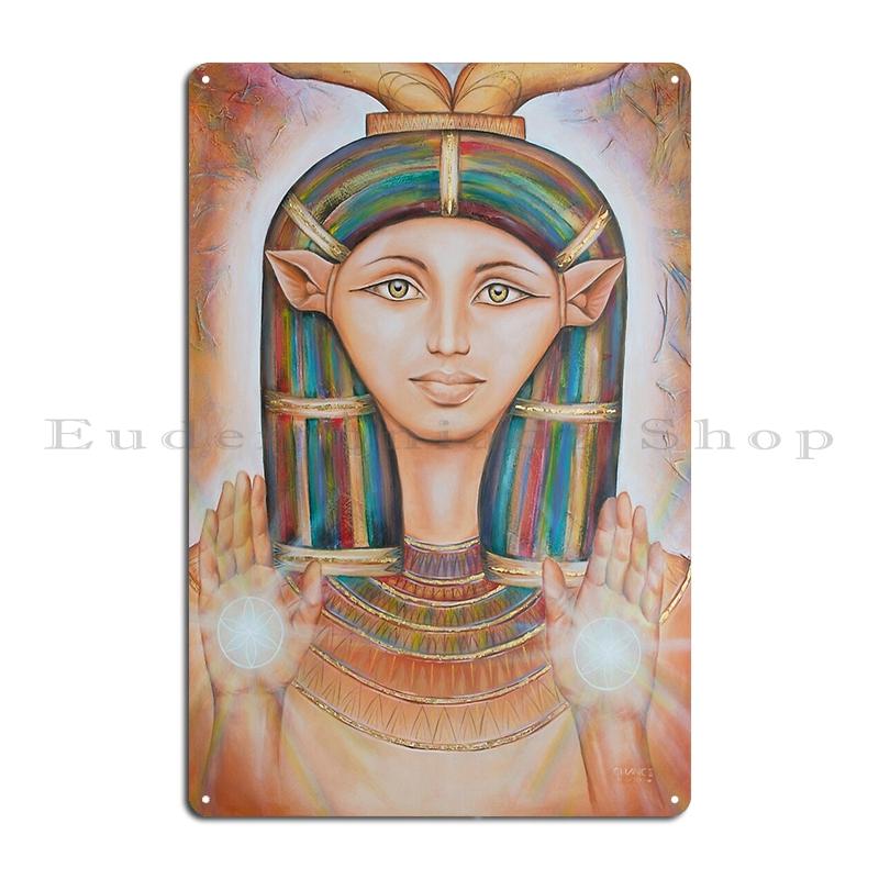 Hathor Lady of Amentet Gods And Goddesses Of Ancient Egypt Metal Plaque Pub Designing Wall Cave Custom Tin Sign Poster