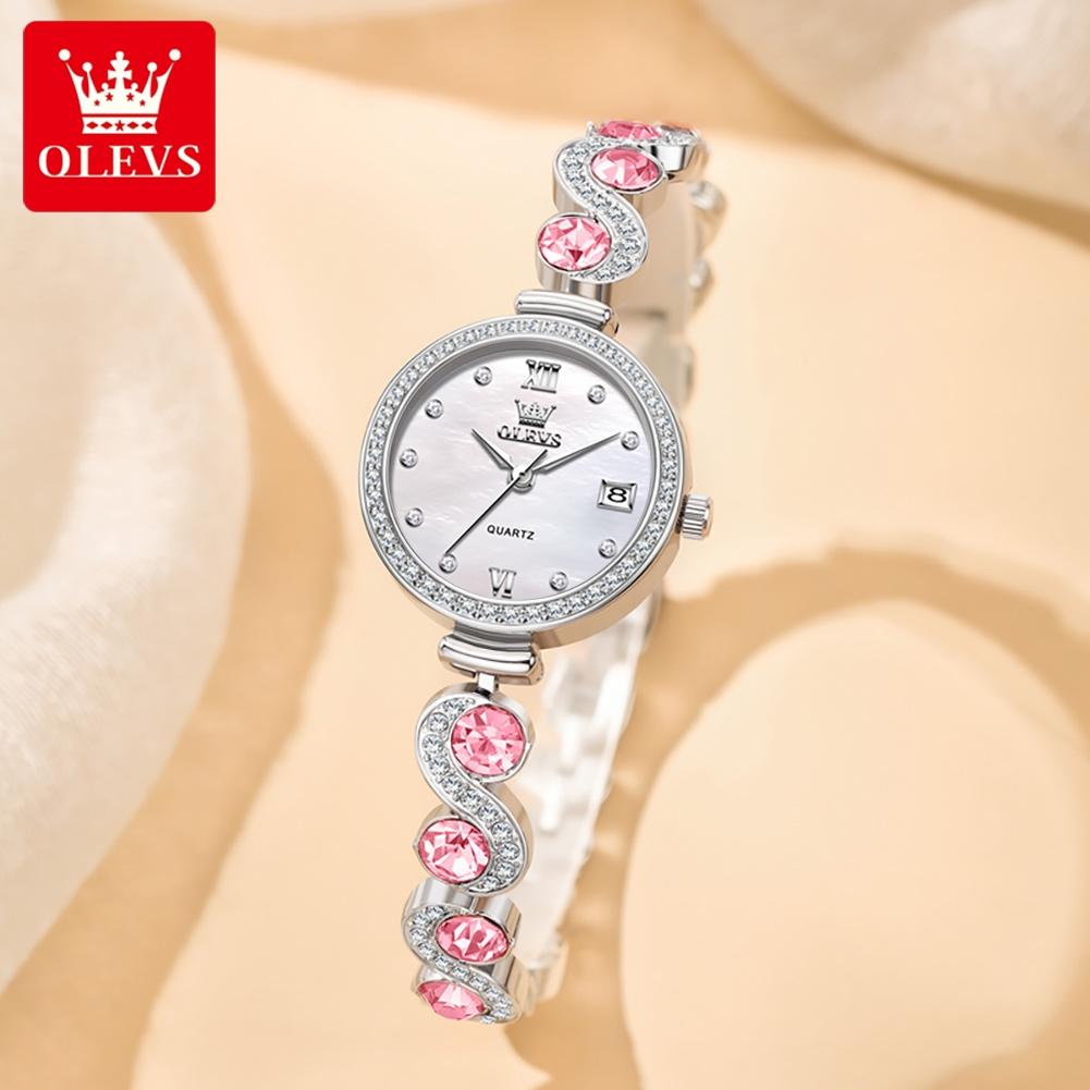 OLEVS brand watch fashion personality S-shaped full diamond bracelet for women waterproof watch for women 5633