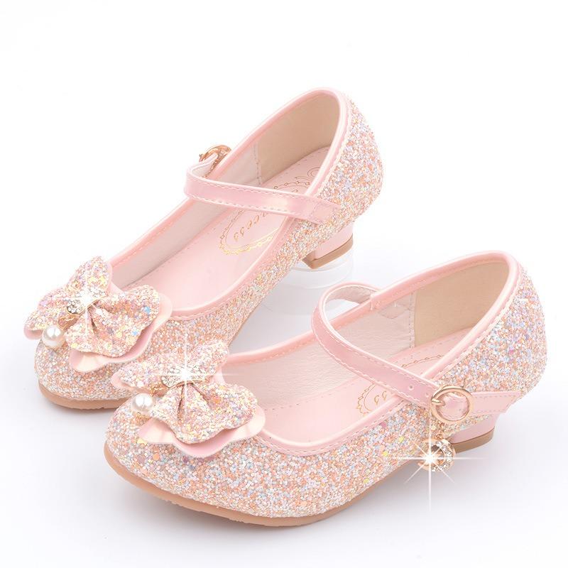 Girls' Fashionable High Heels Korean Style Princess Shoes Student Performance Leather Shoes