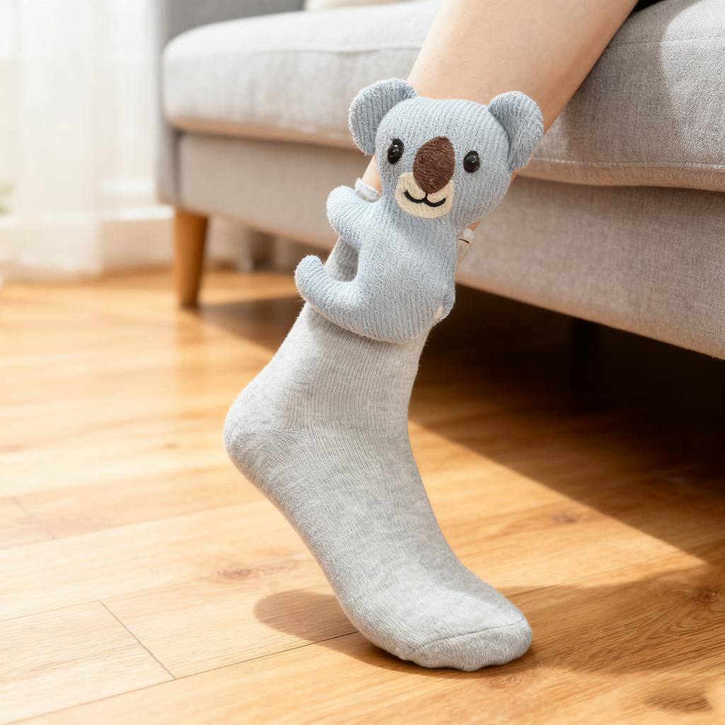 Socks Men's And Women's Long Cotton Socks Christmas Knitted Floor Socks Warm Socks