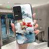 Beautiful Flower Cute Cats Case For Xiaomi Poco F4 5G / Redmi K40S Tempered Glass Phone Case Protective Back Cover Hard Shell