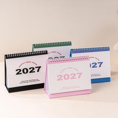 Staand Design 2027 Bureaukalender Metalen Spiraal Maandelijkse Planner Staande Flipkalender Werkplan