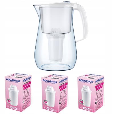 Aquaphor Provence Filter Jug 4.2 + 3 Cartridges, White
