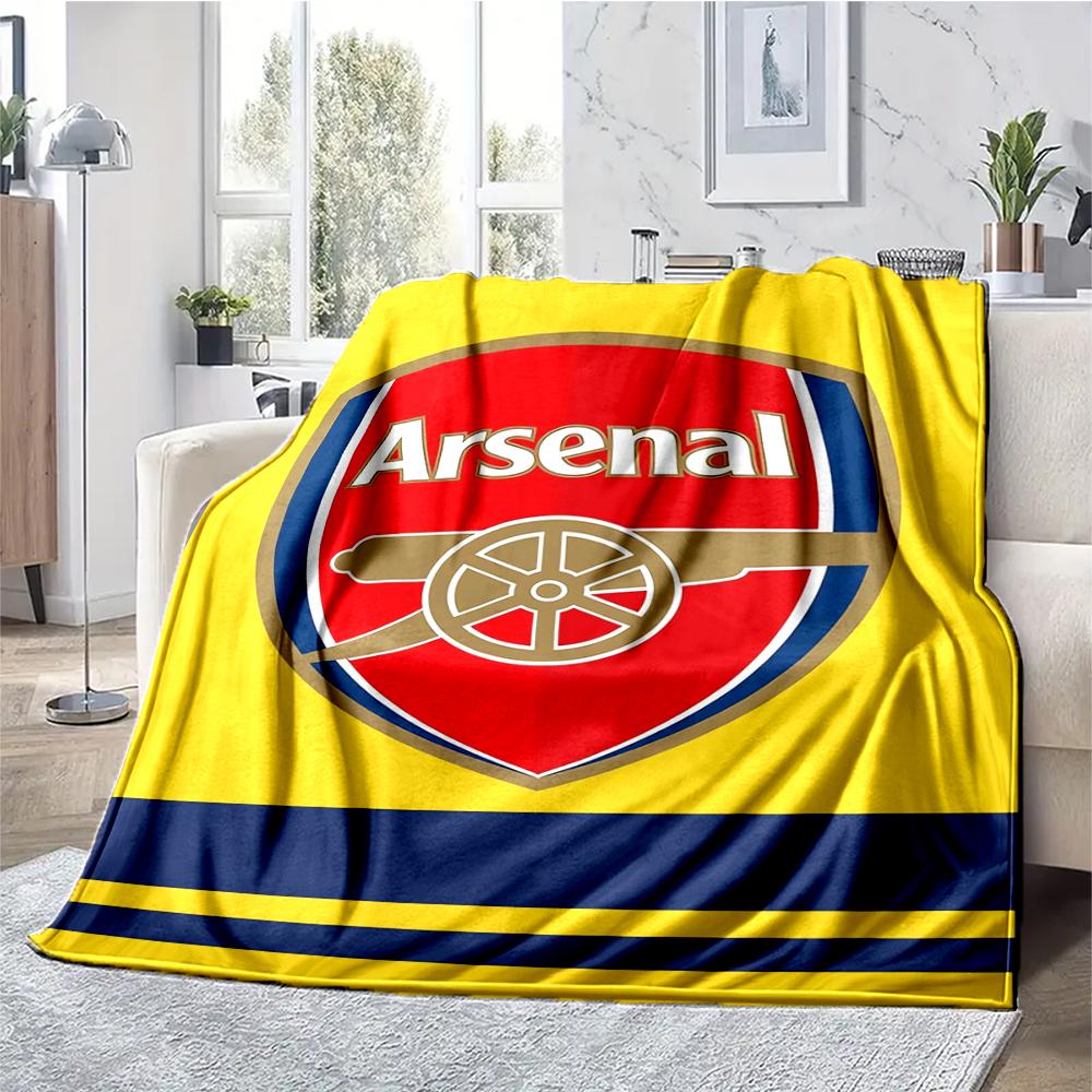 Arsenal F.C Theme Printed Blanket - Perfect for Couch, Bed, Travel & Outdoor Use | Machine Washable, Cozy & Durable.