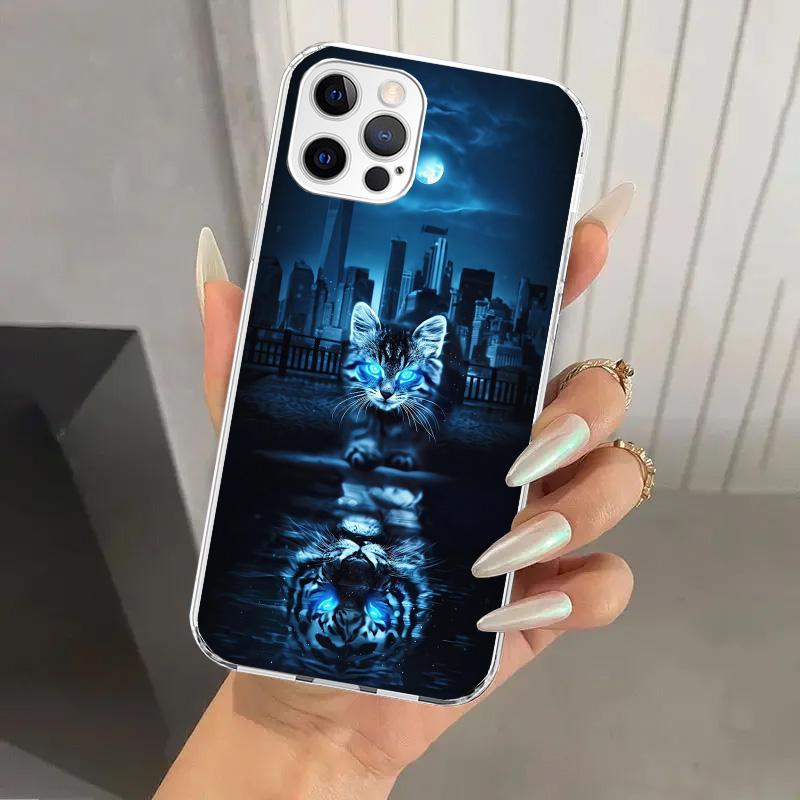 Cool Animal Big Cat Tiger Phone Case for Iphone 17 Air 16 15 Plus 14 13 Mini 12 11 Pro Max 16E 7 8 SE 2020 Soft Funda Print Shel
