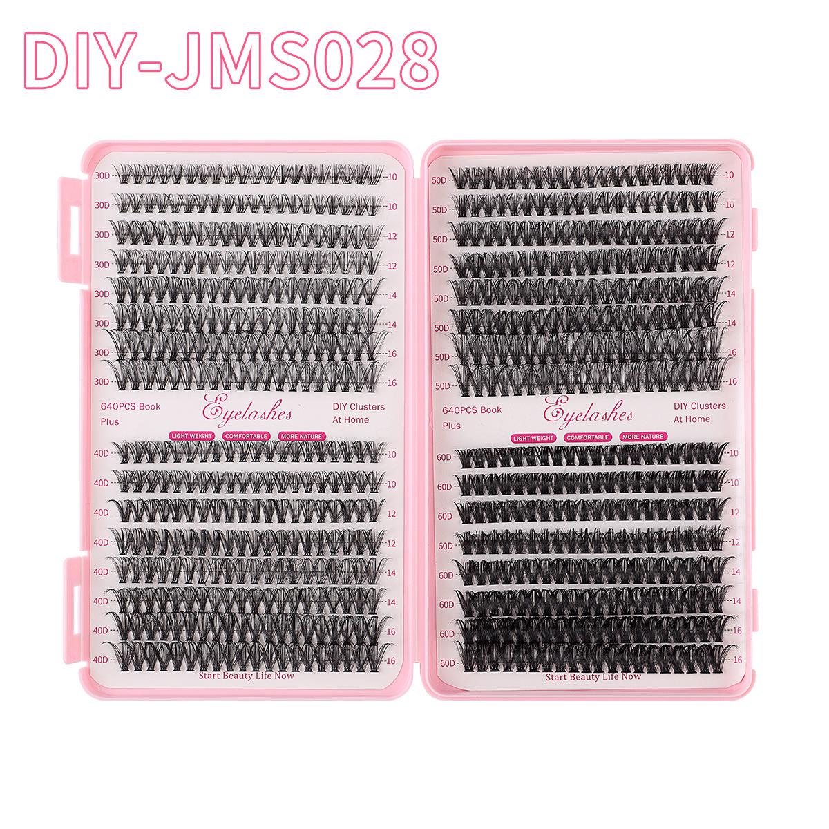 Hot Melt Mixed D Curl False Eyelashes - 640 Cluster Lash Book