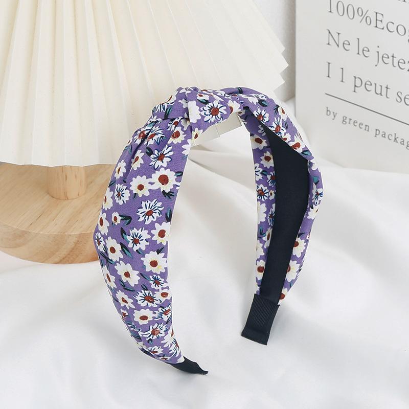 Chic Floral Printed Headband for Women Polka Dot Hairband Fashion Hair Accessory for Girls Daily Use