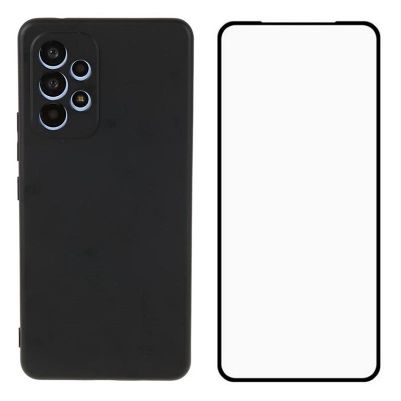 

For Samsung Galaxy A53 5G Case Precise Cutout TPU Phone Cover with Screen Film Black