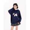 Grey Puppy Pullover Hooded Knitwear Women's Autumn New Thickened Retro Lazy Style Loose Sweater