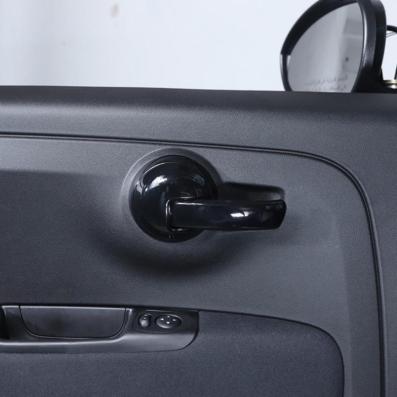 ABS Carbon Fiber Car Interior Door Handle Decoration Cover Stickers Trim For Fiat 500 Abarth 595 2010-2024 Auto Accessories
