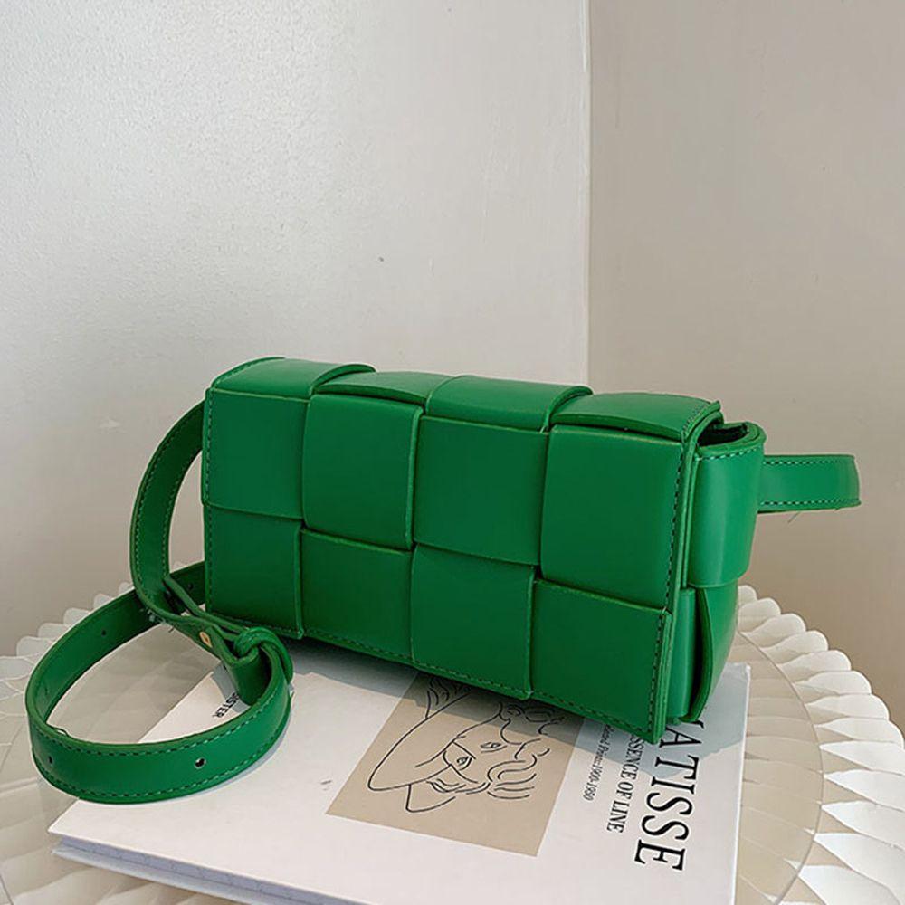 

Bag Woven PU Leather Waist Packs Small Waist Bags Weave Flap Bags Phone Purse Women Shoulder Bag жёлтый