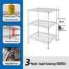 Stainless Steel Multi-Tier Storage Rack for Kitchen, Warehouse, or Balcony.