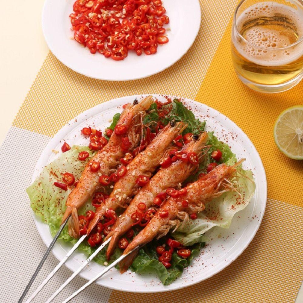 Flat Grill Forks Stainless Steel Meat String Cooking Tool BBQ Needle BBQ Stick Barbecue Skewer