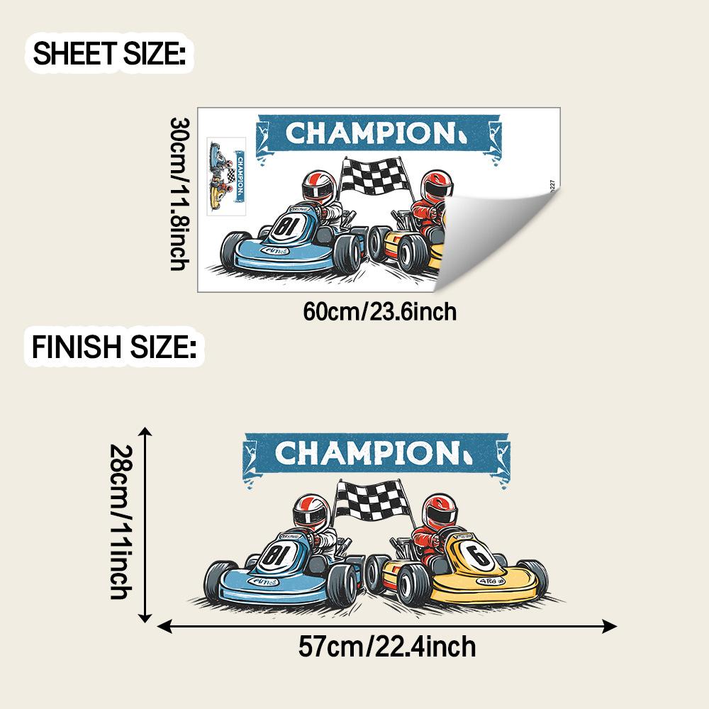 

Cartoon Racing Driver Racing Study and Bedroom Decoration and Beautification Stickers