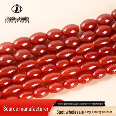 Jingde Schmuck Roter Achat Reis- und Trommelperlen für DIY Armband und Schmuck Perlenzubehör.