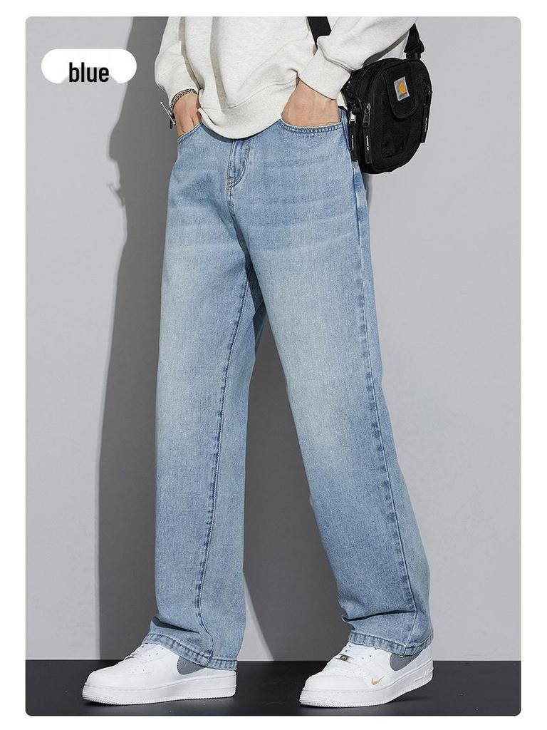 2025 Autumn/Winter Men's Retro High Street Loose Straight-Leg Jeans
