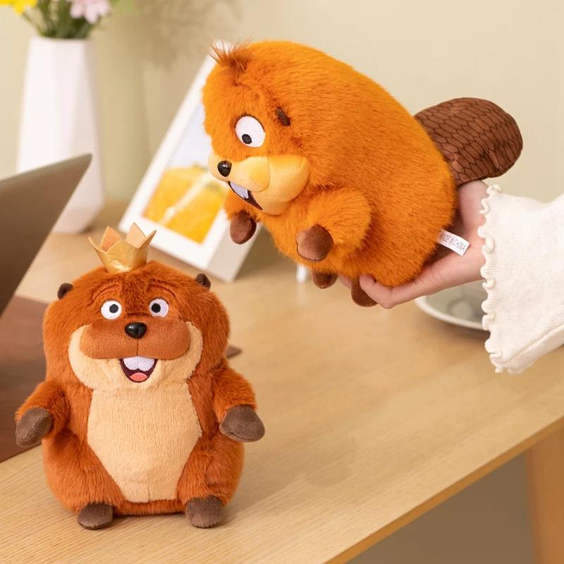 Cute Beaver Plush Toy Soft Hoppers King George Stuffed Animal Doll Cartoon Beaver Plushie Lovely Birthday Gift Home Decor