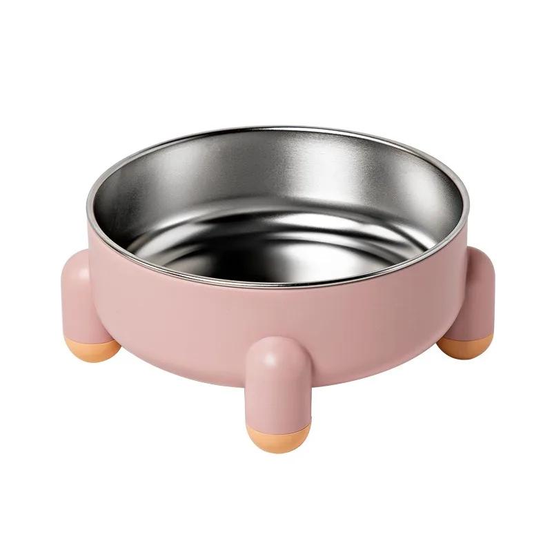 High Leg Stainless Steel Pet Bowl Dish With Stand No Spill Pet Single Bowl Dog Cat Food Water Feeder Cats Small Dogs Pet Bowl