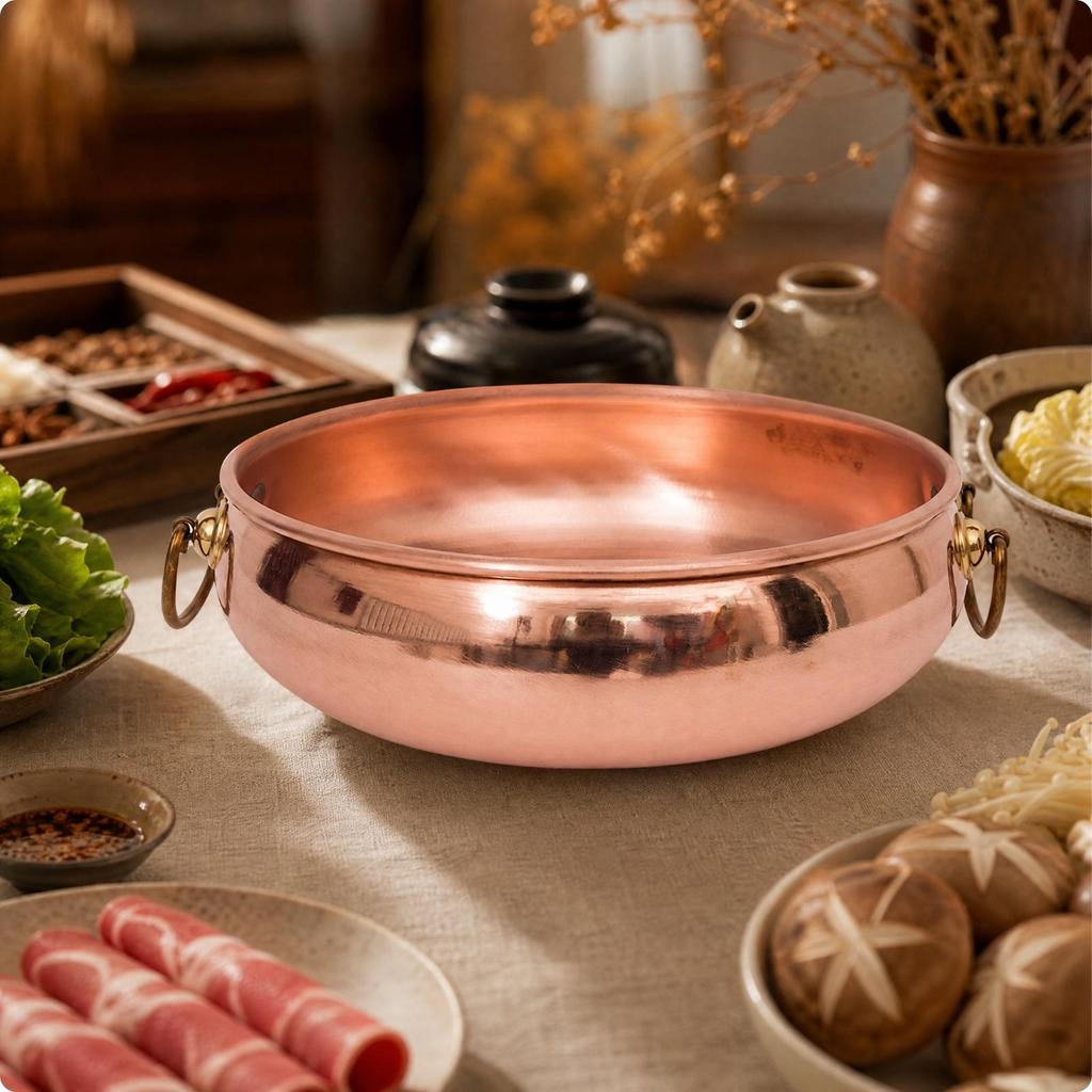 Pentola in Rame Interno Non Rivestito per Zuppa con Fondo Composito