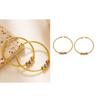 Stylish Round Bead Ear Hoops Exaggerated Metal Circle Ear Hoop Round Ear Rings for Daily Wear Dates Parties