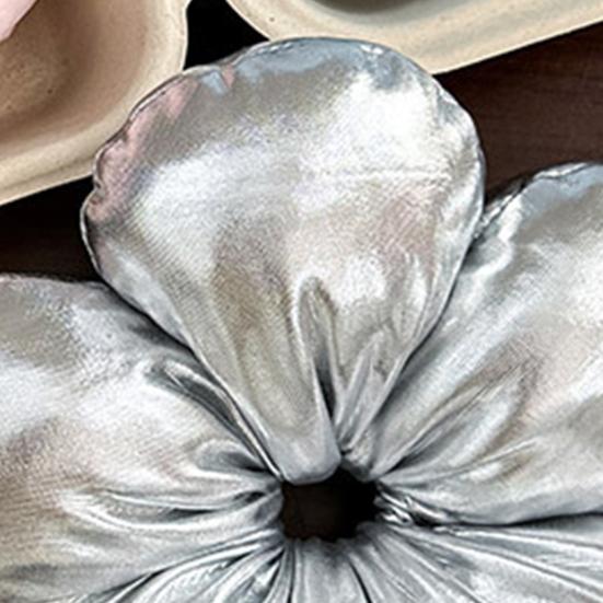 Hair Rope Five-Petal Flower Soft Elastic Band Glossy Surface Hair Tie Bun Meatball Hair Rope Hair Accessories