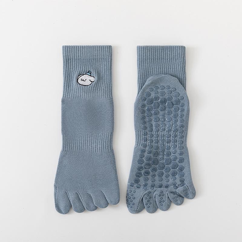 Five-finger Yoga Socks Breathable Cotton Five Toes Pilates Socks Silicone Non-slip Professional Indoor Workout Gym Sports Socks