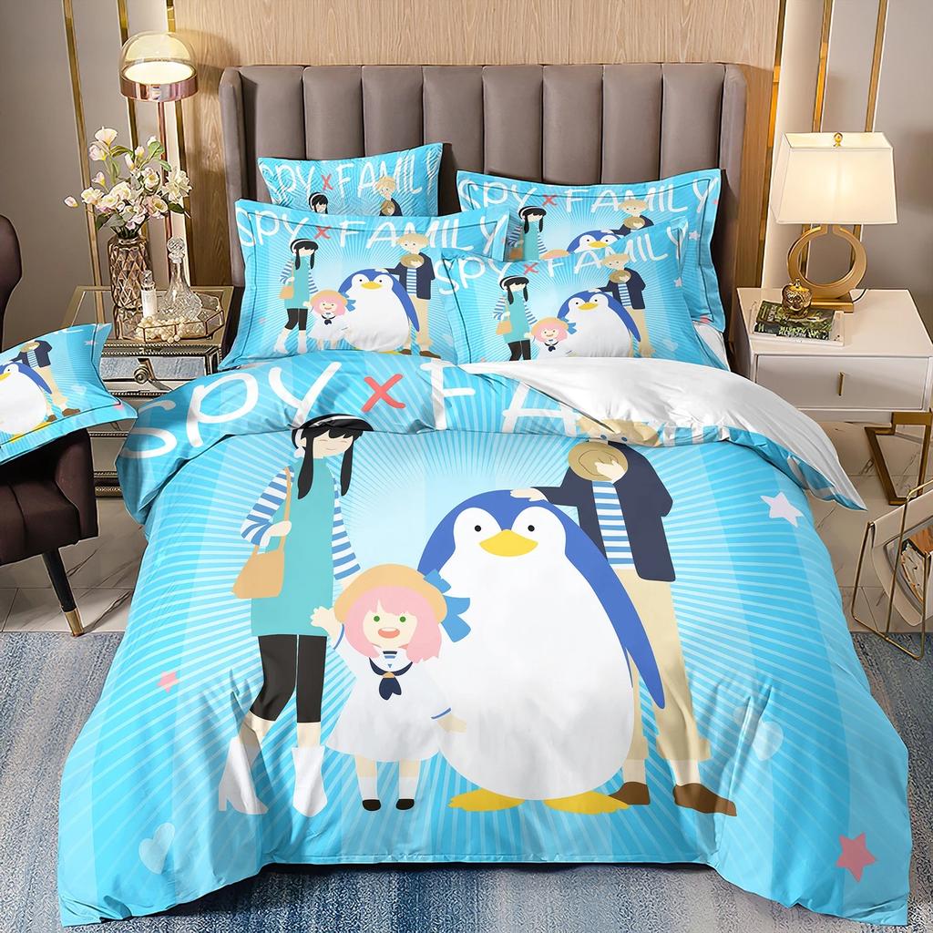 Anime SPY FAMILY Anya Bedding Set Single Twin Full Queen King Size Bed Set Kids Bedroom Duvetcover Duvet Cover Pillowcase