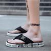 Neue Herren Stoff Obermaterial Plateau Zehensandalen PVC Weiche Sohle Outdoor Strand Sandalen für Herren Zuhause Rutschfeste Hausschuhe Sandalias De Hombre