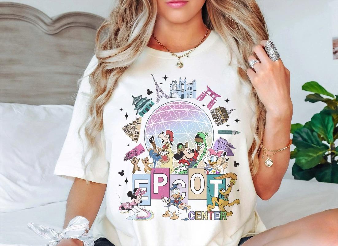 Vintage Mickey and Friends Epcot Shirt Epcot World Tour 1982 WDW land Family Vacation 2025 S