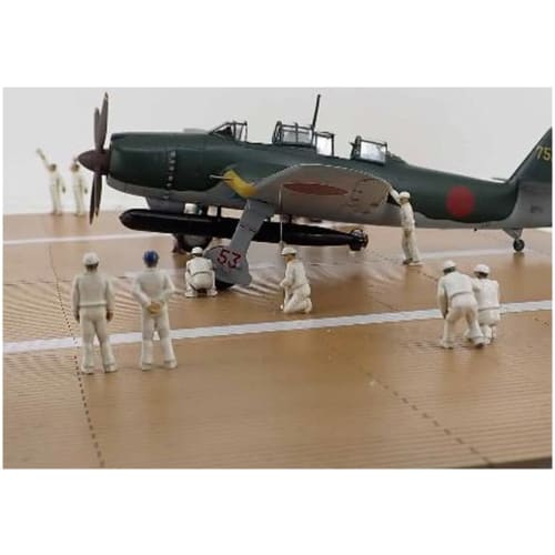 Beaver Corporation 1/72 Scale Japanese Navy Maintenance Crew Figures, 22 Figures, 3D Printer Kit, BELF7202, Pre-Molded Color
