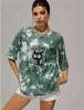 Fashion Women Funny Lines Cat Letters Print T Shirt Funny Casual O-neck Short Sleeves T-shirt Summer Female Tee Shirt