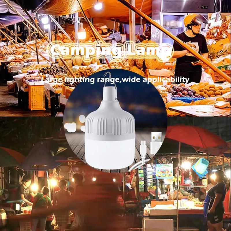 Outdoor Camping Light 3 Lighting Modes USB Rechargeable LED Portable Lamp Flashlight For Outdoor Tent Lamp Emergency Lantern