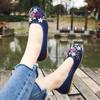Vintage bestickte Damen-Flats, Blumen-Slipper, runde Zehenschuhe, Slipper, Ballerinas