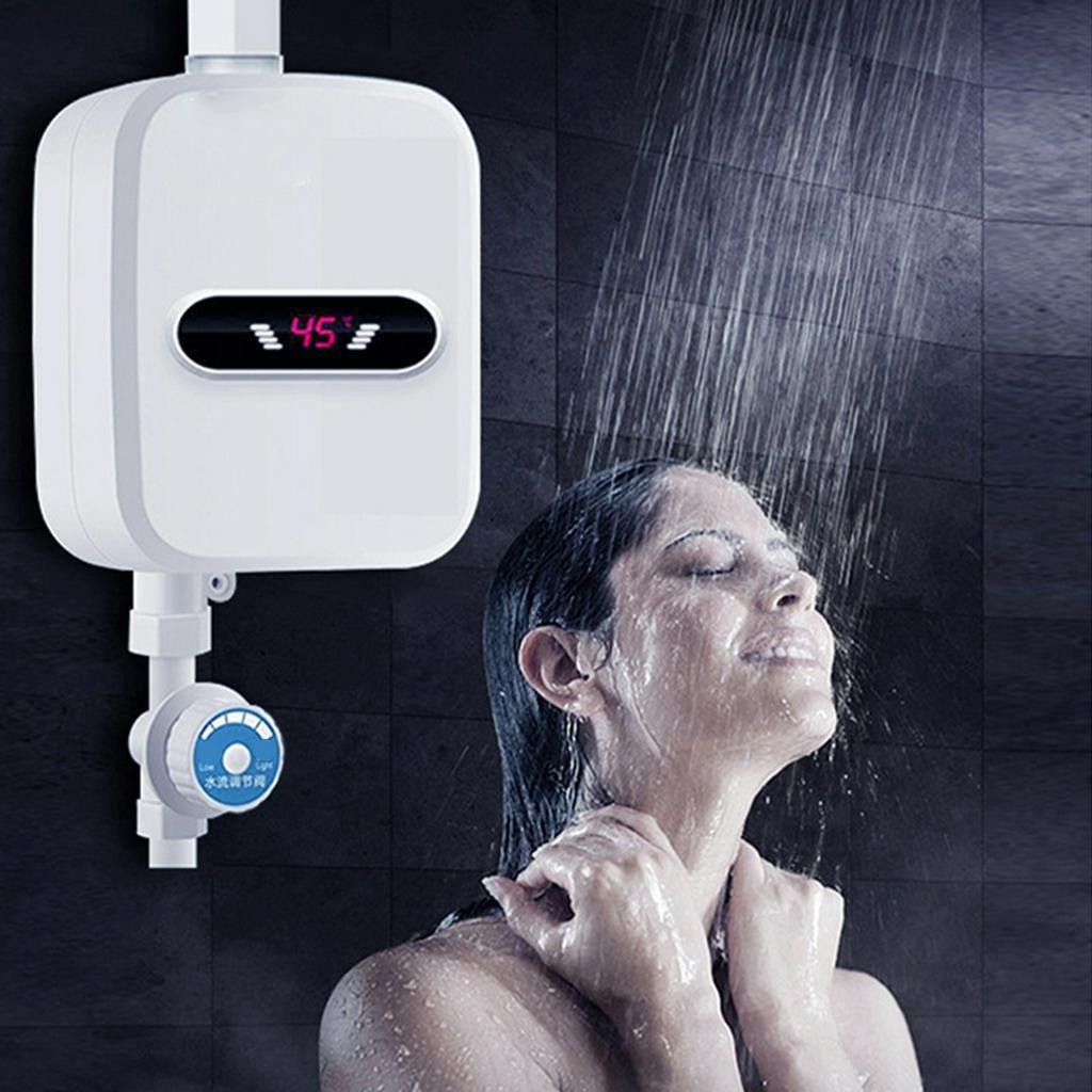 Mini Electric Tankless Instant Hot Water Heater Kitchen Faucet Tap Heating 3 Seconds Instant Heating LCD Display 3500W 220V