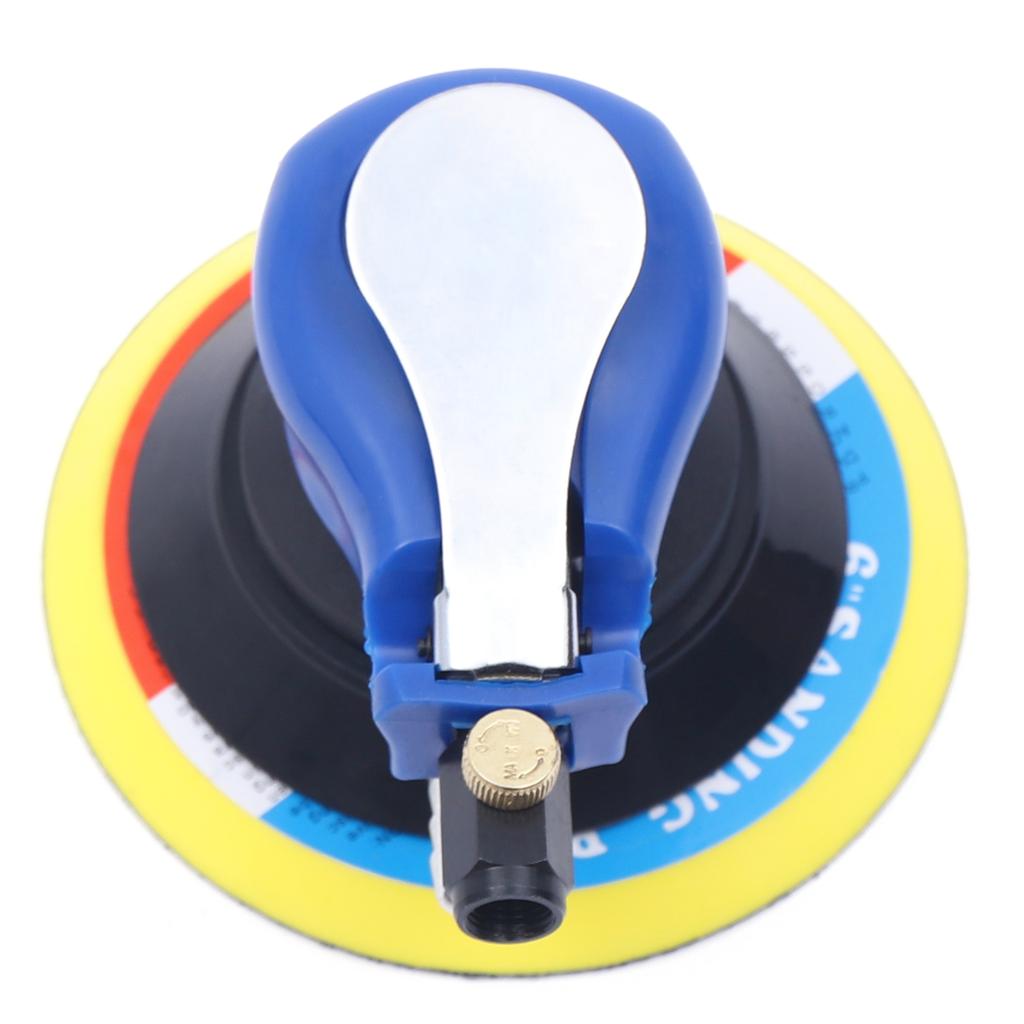 6 Inch Pneumatic Orbital Sander Air Sanding Machine 10000rpm Air Palm Random Orbital Sander for Car Wood Metal Sanding Polishing