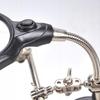 Third hand with magnifying glass 3.5x 12x TE-801 | LED 2x | Soldering iron holder | Adjustable crocodile clips | Stable base 10x6cm | Height 26cm