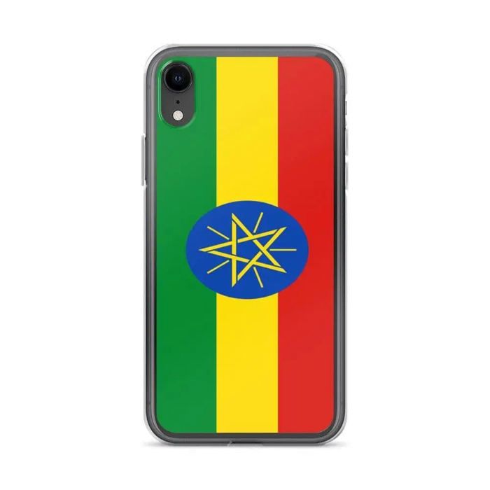 Coque iPhone XR - Drapeau de l'Ethiopie - Silicone souple - Protection chocs - Accès ports facile