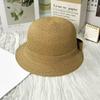 New Straw Hat French Elegant Small Brim Hat Children Summer Sunscreen Celebrity Big Edge Basin Hat Bow Sun Hat