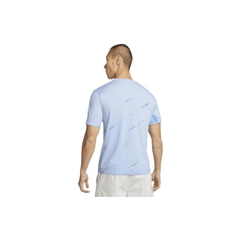 Nike Sportswear Geometric Pattern Casual Crew Neck Short Sleeve T-Shirt Men Tops Light-Blue DQ1077-548