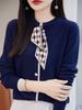 Autumn 2023 Women's Wool Knitwear: Stylish Scarf-Collar Cardigan Sweater