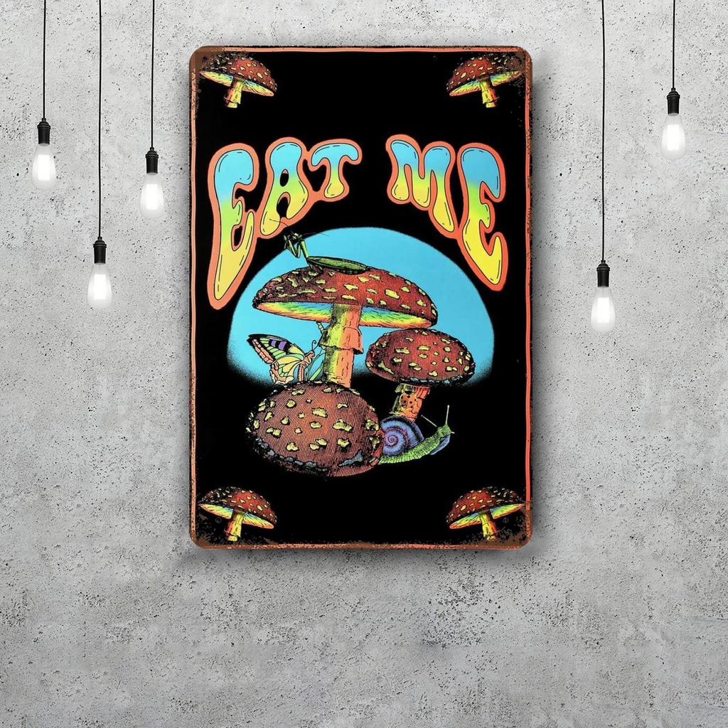 Psychedelic Vintage Metal Tin Signs Posters Decor Retro Metal Plaque Wall Art Decor for Garage Bar