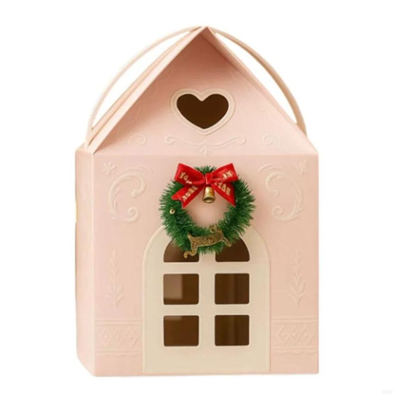 Christmas Party Decoration Paper Cottage Ornament Quick Assembly Foldable Gift Wrapping Box Accessories