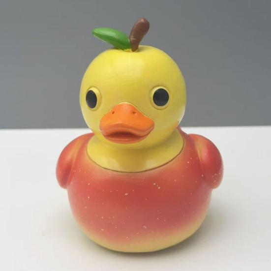 Fruit Duck Figurine Peach Pineapple Grape Strawberry Banana Resin Statue Sculpture Home Office Decoration Ornament