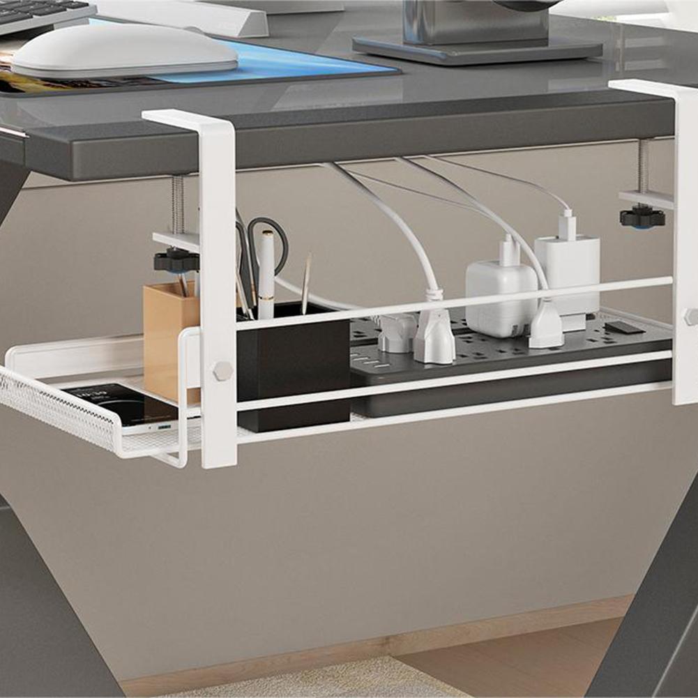 Black Computer Storage Rack Cable Storage White Black 36.5*20*17.5cm Accessories Carbon Steel 1 Pieces And Practical