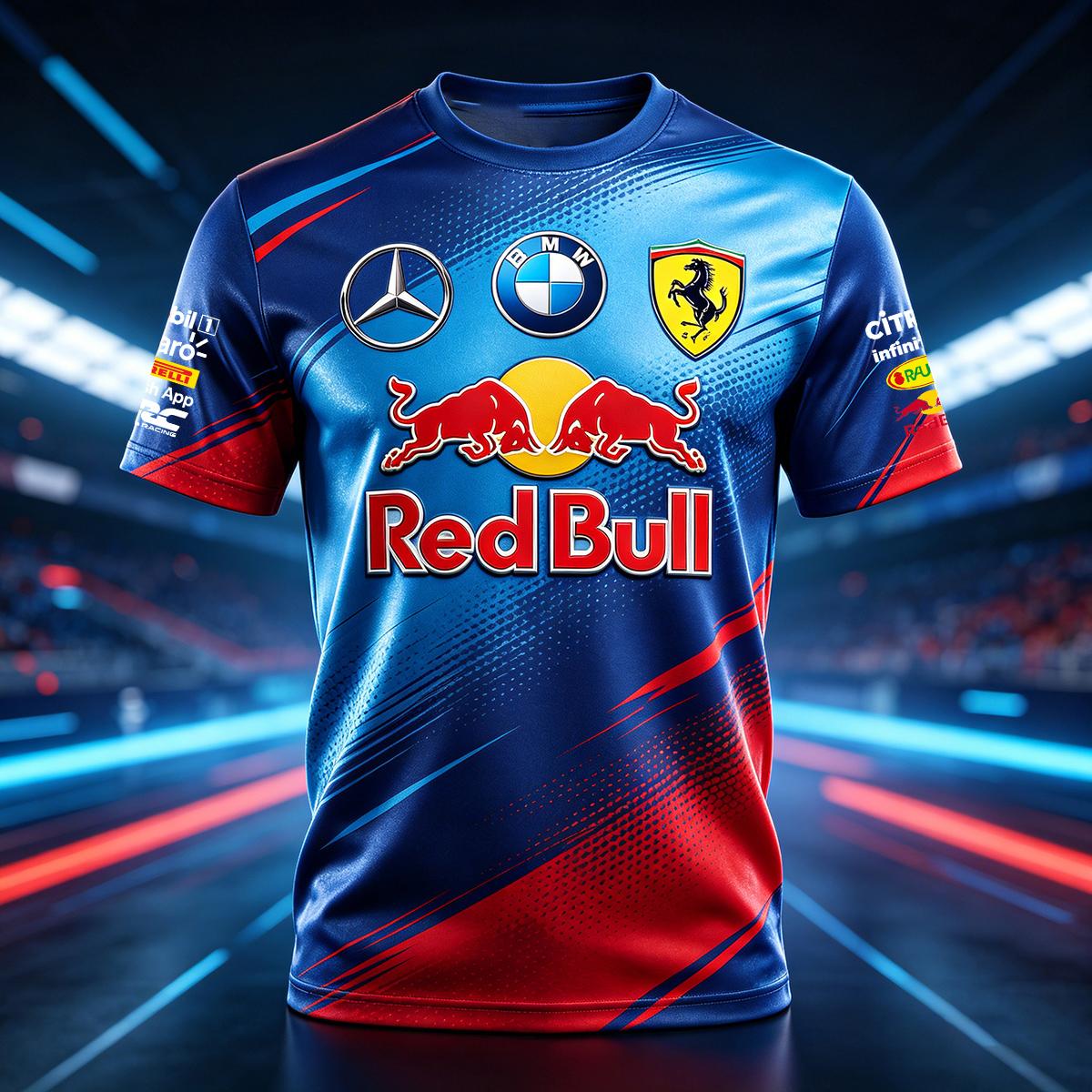 

3D-принтована футболка Red Bull Racing Suit, підходить для чоловіків і жінок, повсякденна спортивна футболка XS